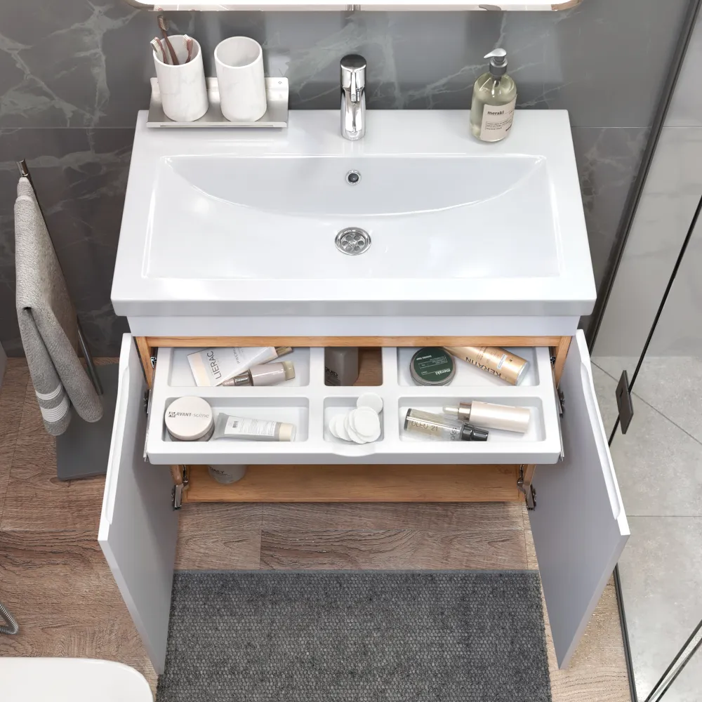 Тумба под раковину Грани 800-2-0 (Como) дуб золотой - фото 3 - VIGO