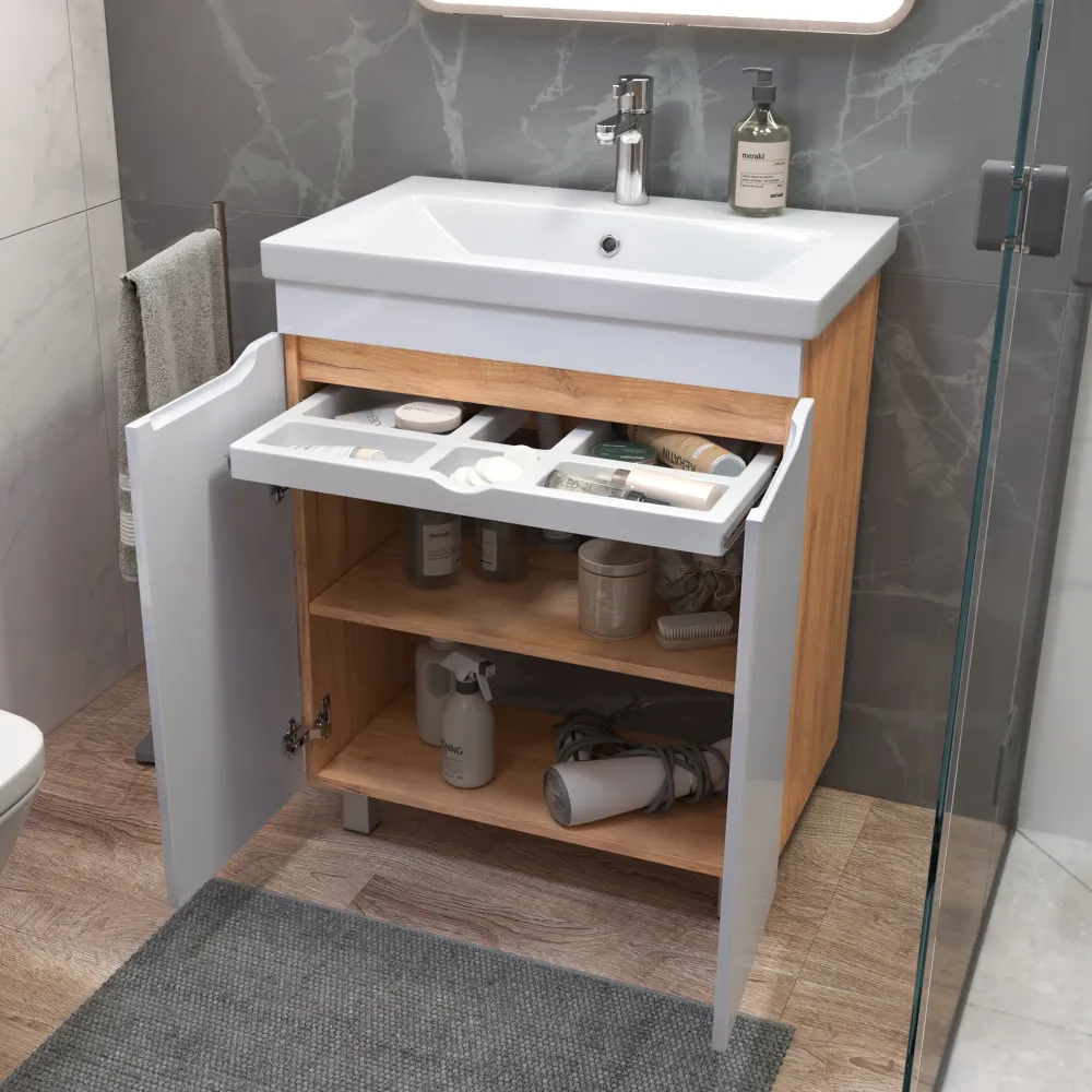 Тумба под раковину Грани 700-2-0 (Como) дуб золотой - фото 2 - VIGO