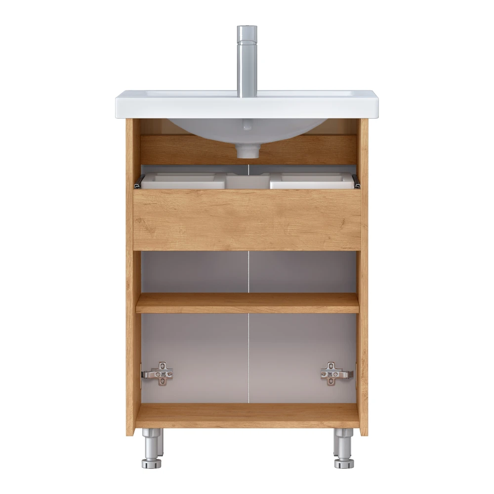 Тумба под раковину Грани 600-2-0 (Como) дуб золотой - фото 5 - VIGO