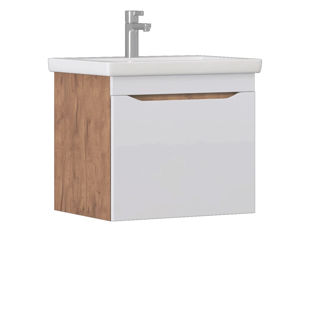 Тумба под раковину Grani 600-0-1 (Como) навесная дуб золотой - фото 1 - VIGO