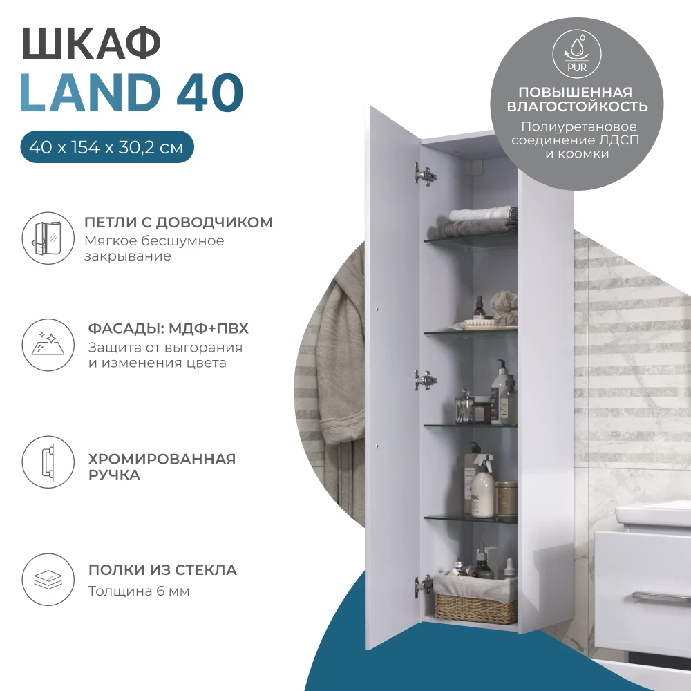 Шкаф навесной Land 400 - фото 6
