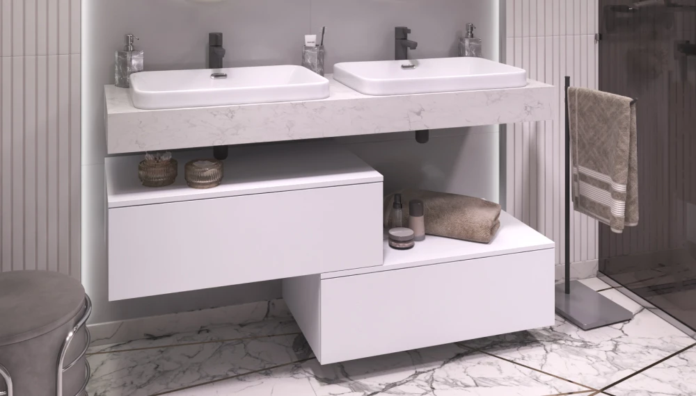 Unit 140, белый мрамор - фото 4 - VELVEX