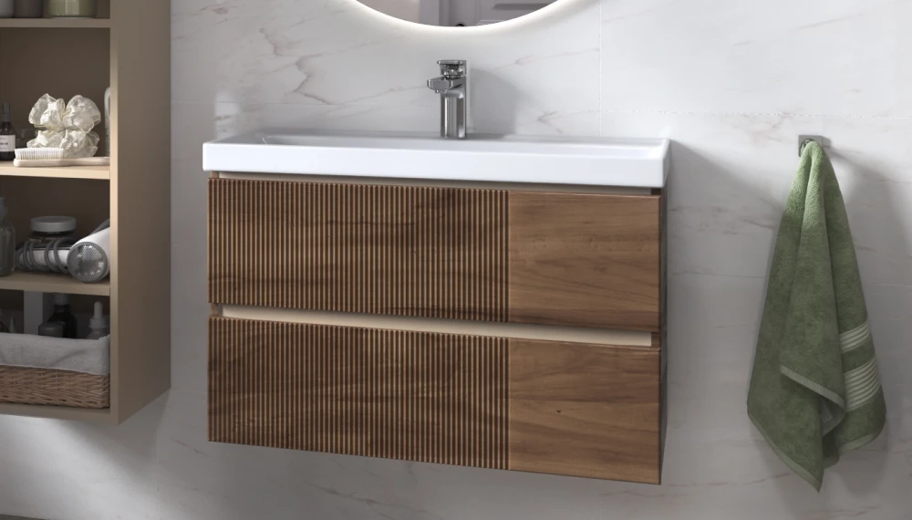 Тумба под раковину навесная Mondi 800-0-2 (Madera Classica Slim) - фото 2 - VELVEX