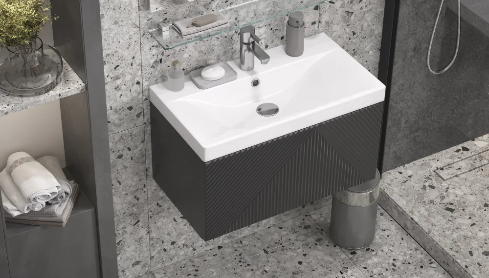 Тумба подвесная EDGE 70.1Y, графит - фото 3 - VELVEX