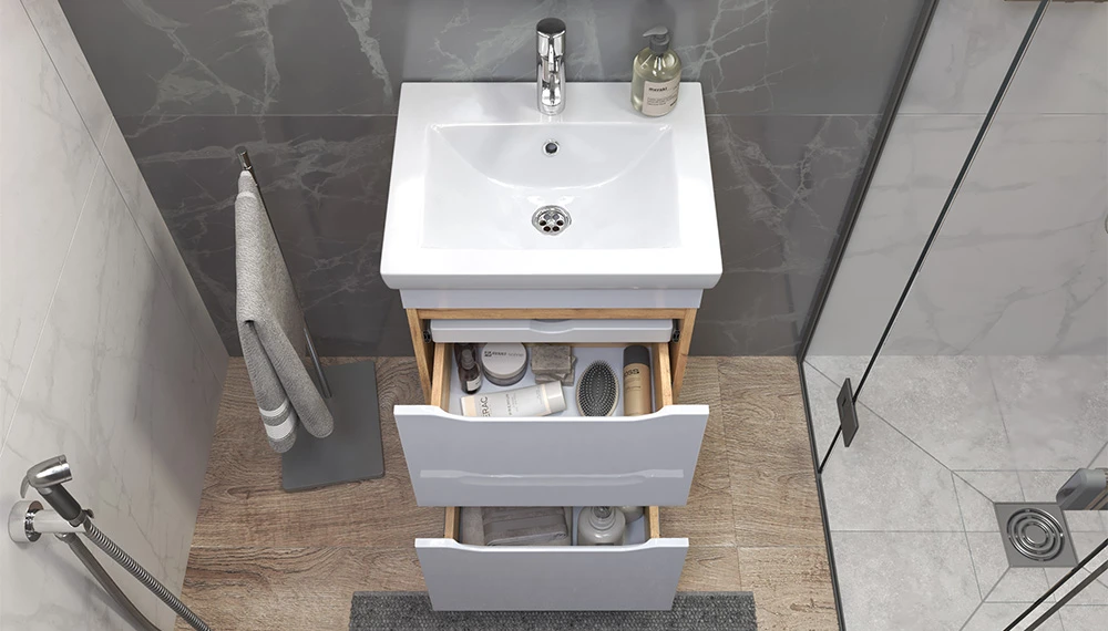 Тумба под раковину Грани 500-0-2 (Como) дуб золотой - фото 4 - VIGO