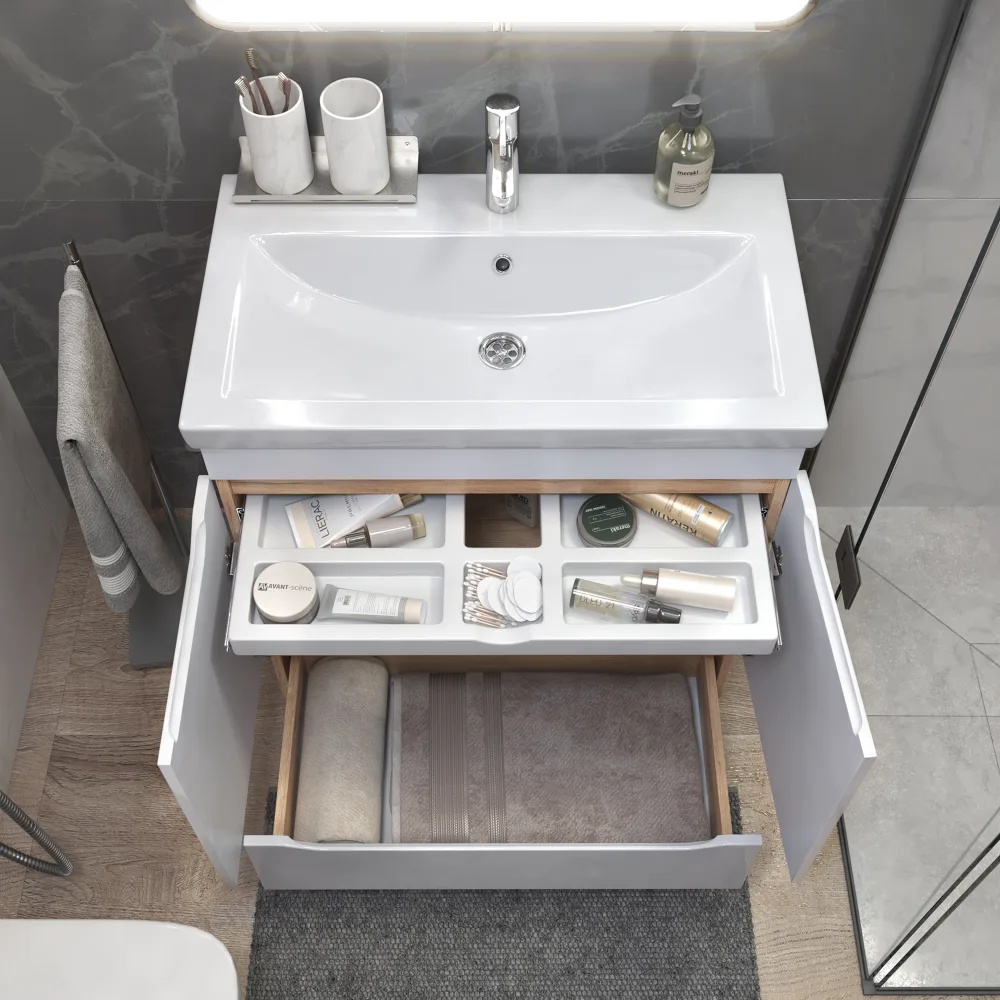 Тумба под раковину Grani 700-2-1 (Como) дуб золотой - фото 4 - VIGO