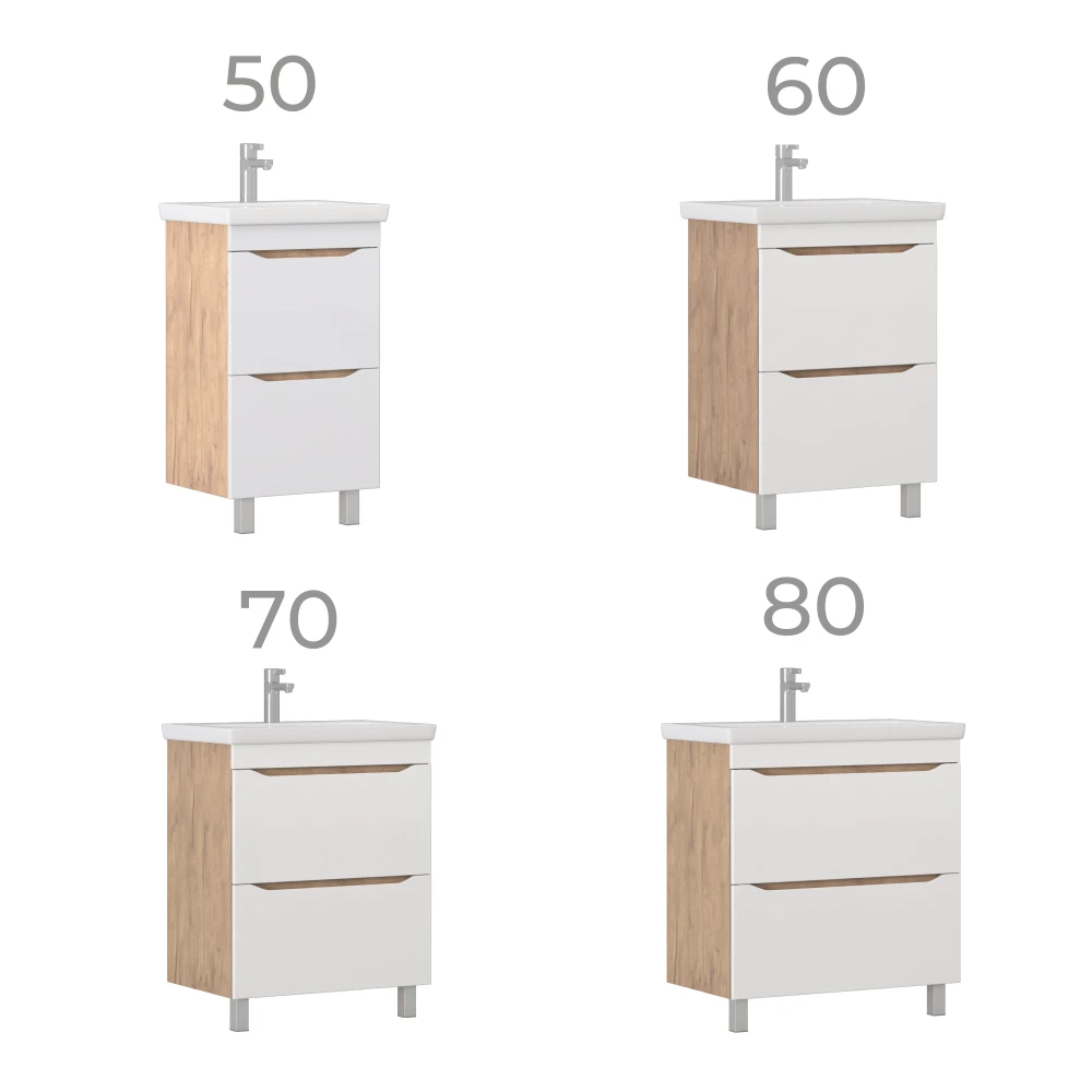 Тумба под раковину Grani 800-0-2 (Como) дуб золотой - фото 7 - VIGO