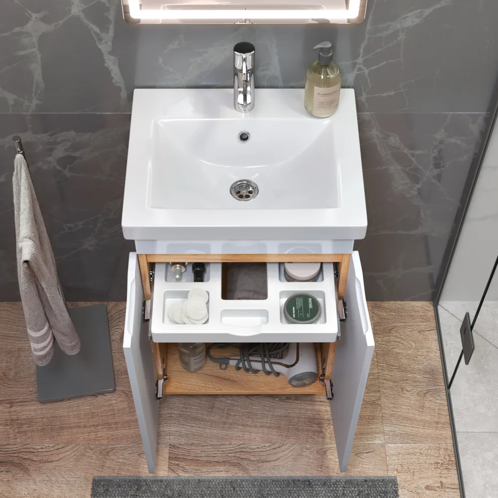 Тумба под раковину Грани 500-2-0 (Como) дуб золотой - фото 3 - VIGO