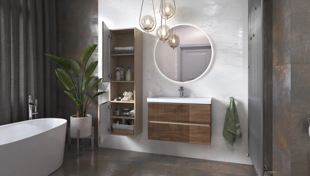 Тумба под раковину навесная Mondi 800-0-2 (Madera Classica Slim) - фото 6 - VELVEX