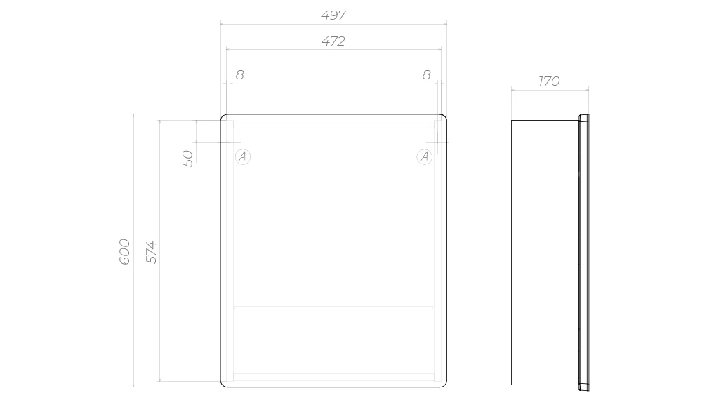 Шкаф навесной Geometry Step 500 с зеркалом - фото 6 - VIGO