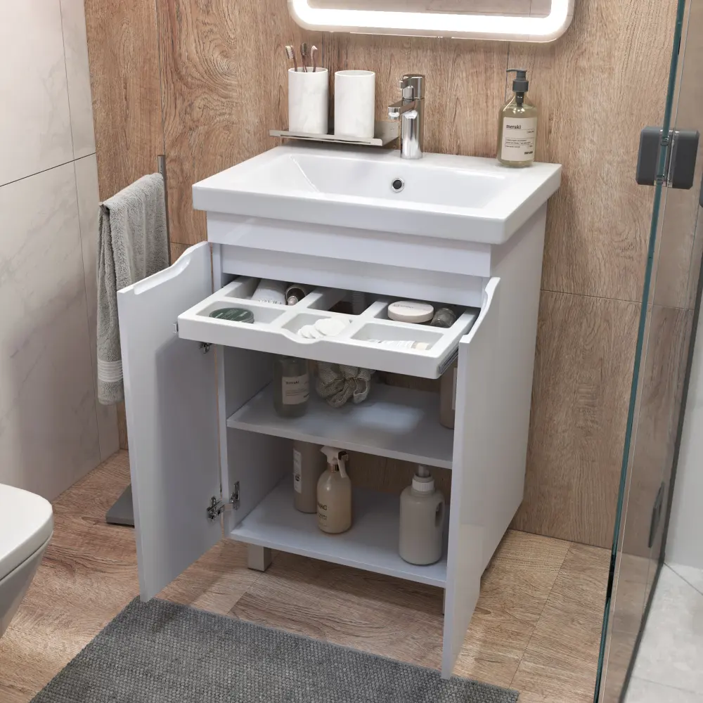 Тумба под раковину Грани 600-2-0 (Como) - фото 2 - VIGO