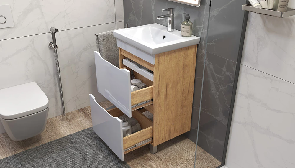 Тумба под раковину Грани 500-0-2 (Como) дуб золотой - фото 3 - VIGO