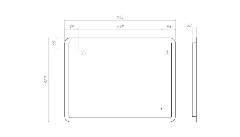 Зеркало Wing Classic 800 - фото 16 - VIGO