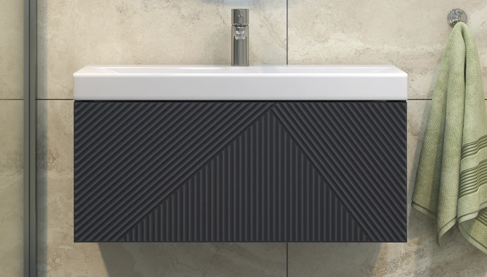 Тумба подвесная EDGE 80.1Y, графит - фото 1 - VELVEX