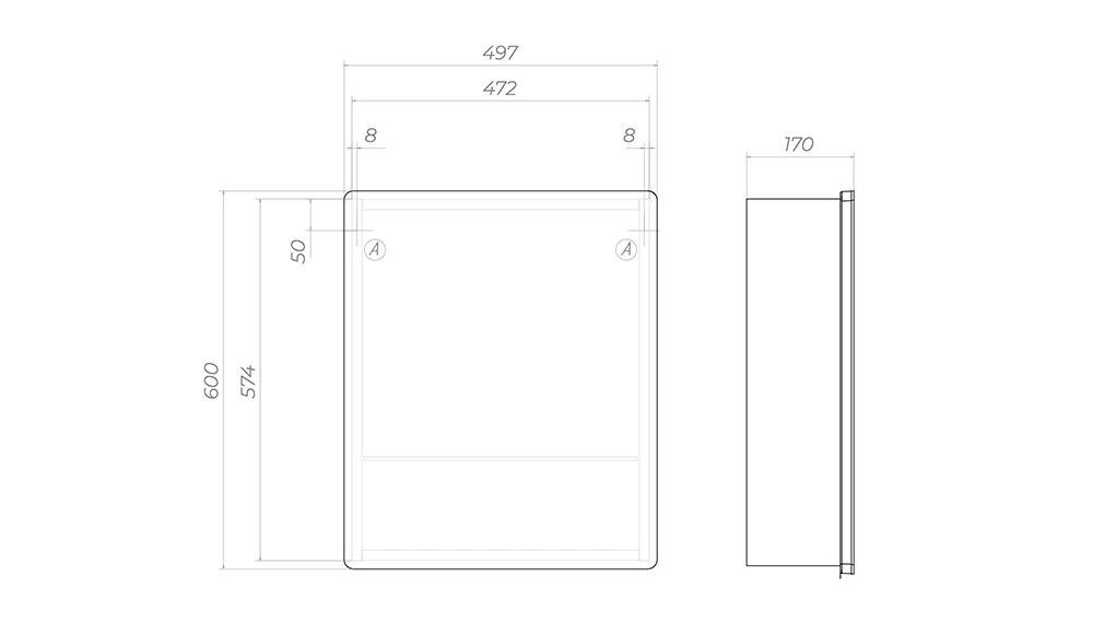 Шкаф навесной Geometry Comfort 500 с зеркалом - фото 9 - VIGO