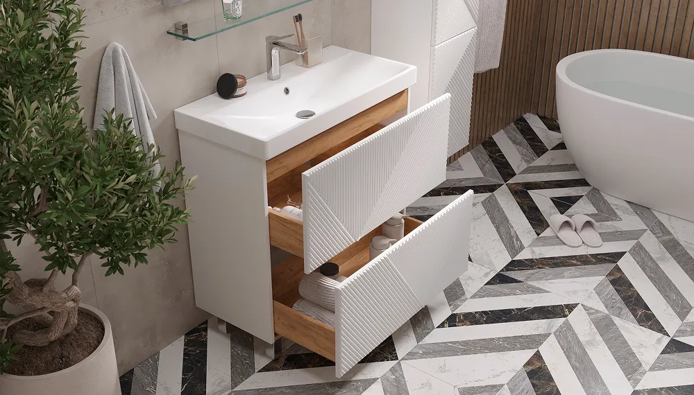 Тумба напольная EDGE 80.2Y, белая - фото 3 - VELVEX