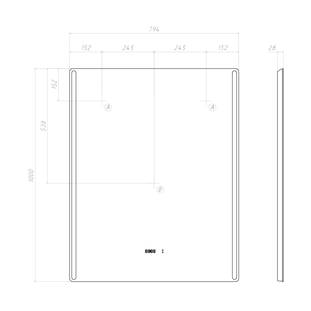 Зеркало Крона Люкс 800 - фото 10 - VIGO