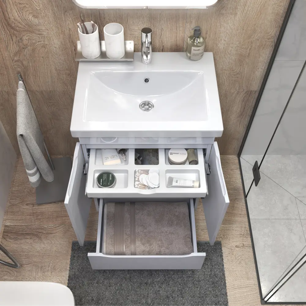 Тумба под раковину Grani 600-2-1 (Como) - фото 3 - VIGO