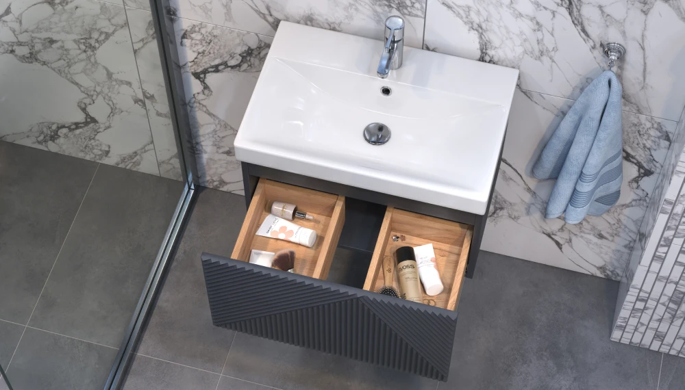 Тумба подвесная EDGE 60.1Y, графит - фото 4 - VELVEX